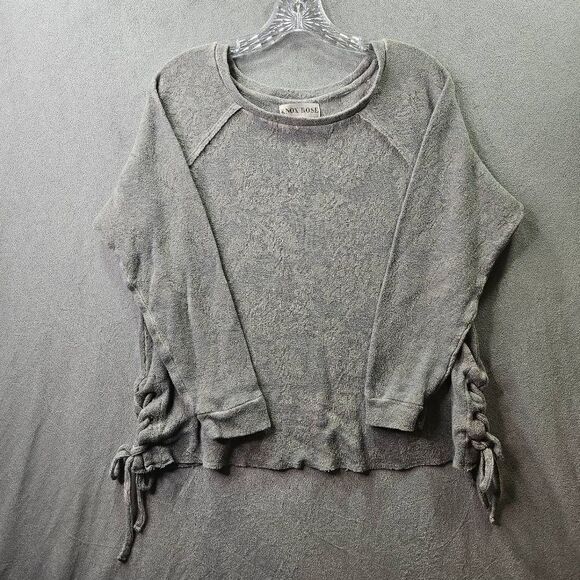 Know Rose Side Tie Sweater Gray Womens Size M - Picture 1 of 11